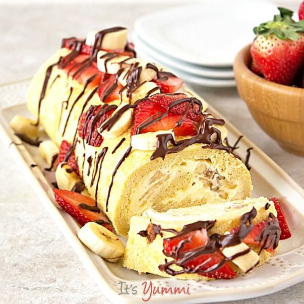 lightened-up-banana-split-cake-roll-sq-718x718
